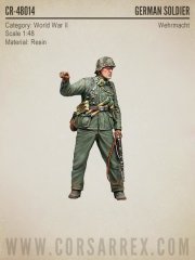 Corsar Rex 48014: 1/48 German WW2 Wehrmacht Soldier Pointing w Machine Pistol