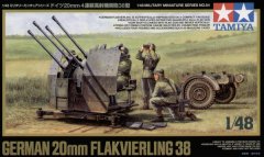 Tamiya 32554: 1/48 German 20mm Flak 38 Gun w/Trailer & 4 Crew