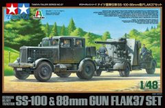 Tamiya 37027: 1/48 SS-100 Tractor & FLAK37 88mm Gun