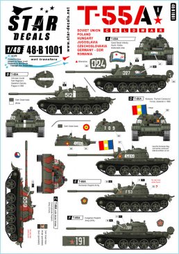 Star Decals 48B1001: 1/48 T-55A Tanks #1 Cold War