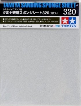Tamiya 87163: Sanding Sponge Sheet 320 Grit